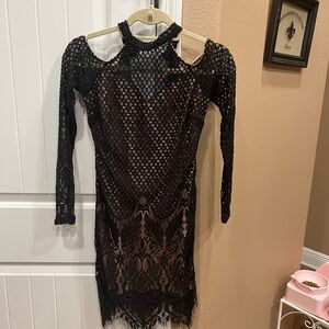 Elegant Black Lace Dress